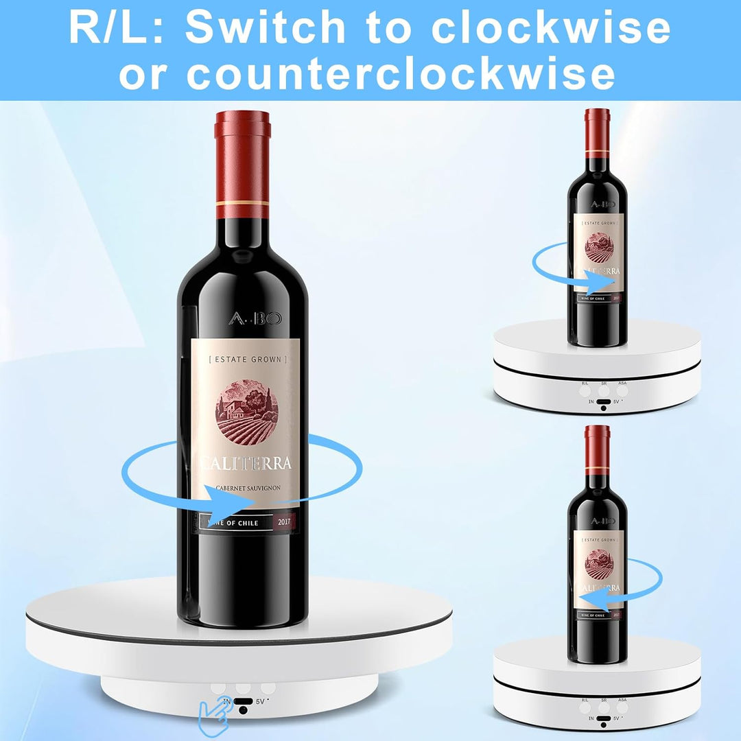 Elektrischer Drehteller 360°, 2in1 Motorisierter Drehständer Display-Tisch zur Präsentation von Schm