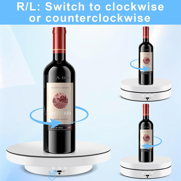 Elektrischer Drehteller 360°, 2in1 Motorisierter Drehständer Display-Tisch zur Präsentation von Schm