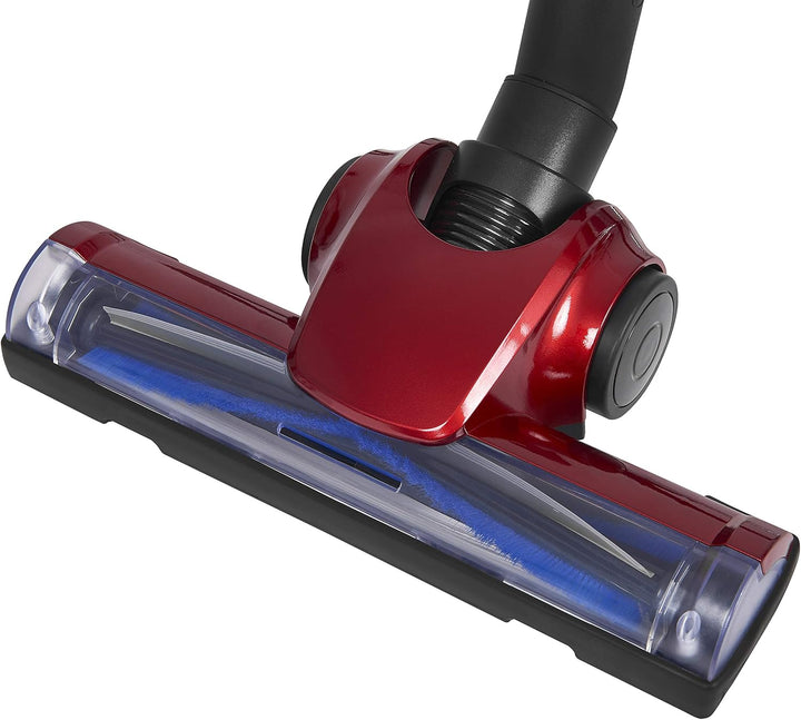 Exquisit Bodenstaubsauger BP 6401 SI | Akku-Betrieb | Beutellos | Kabellos | Silber | Rot | Bodensau