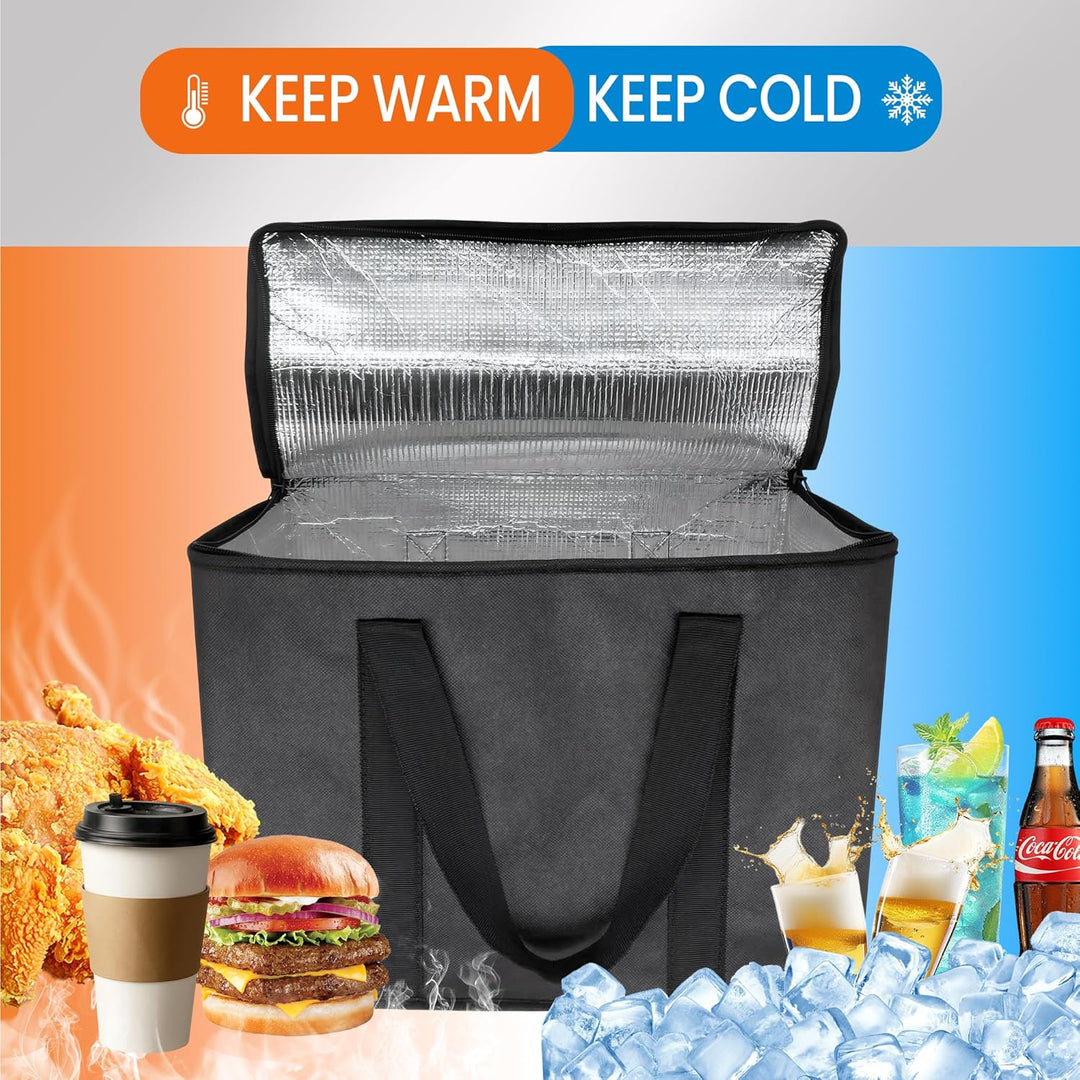 2 Stück kühltasche 40L + kühlakkus (10 Stück),Faltbare kühltasche gross (41x26x33cm),thermotasche,Co