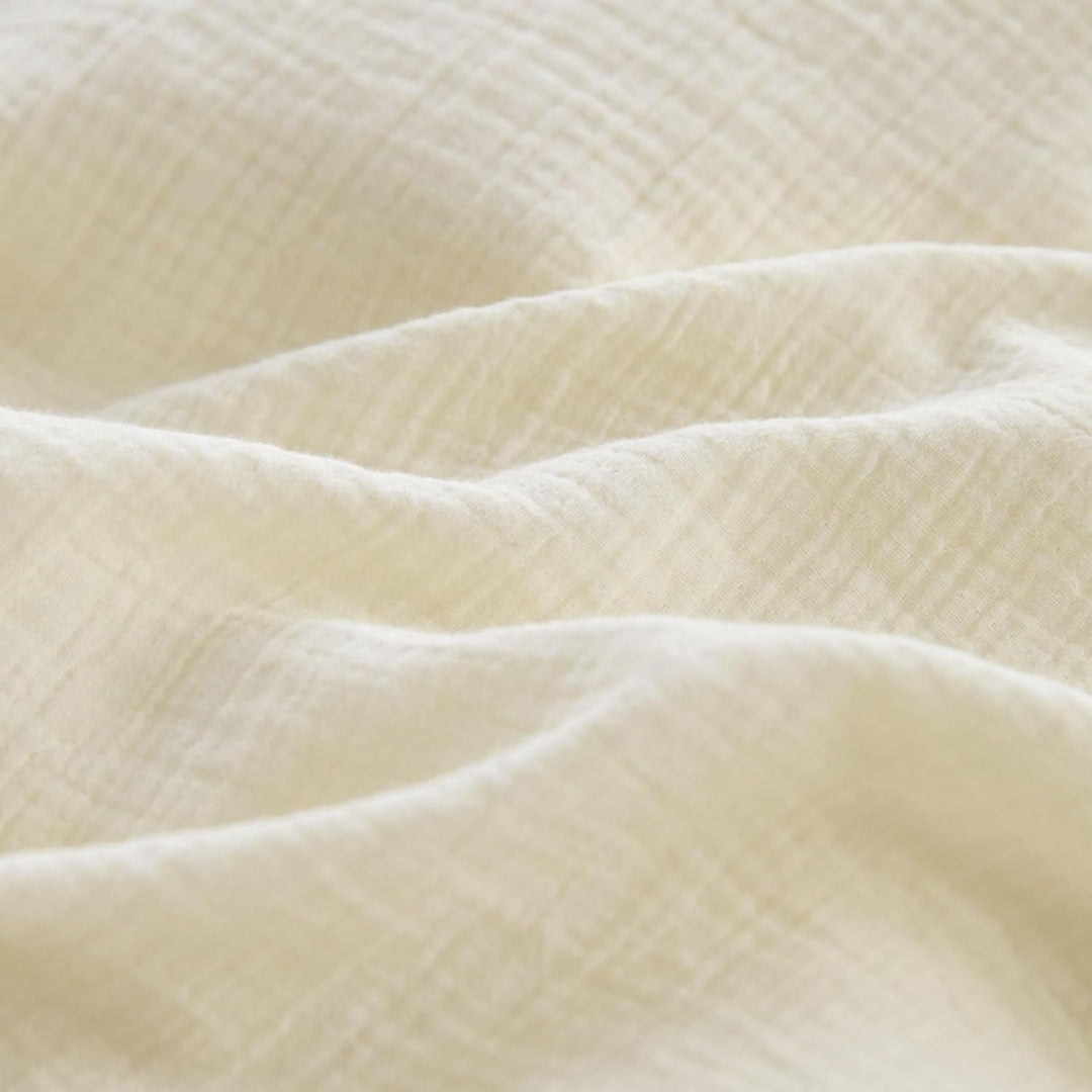 KEAYOO Musselin Bettwäsche 135x200 cm Beige mit einem Kissenbezug 80x80 cm aus 100% Baumwolle - Trau
