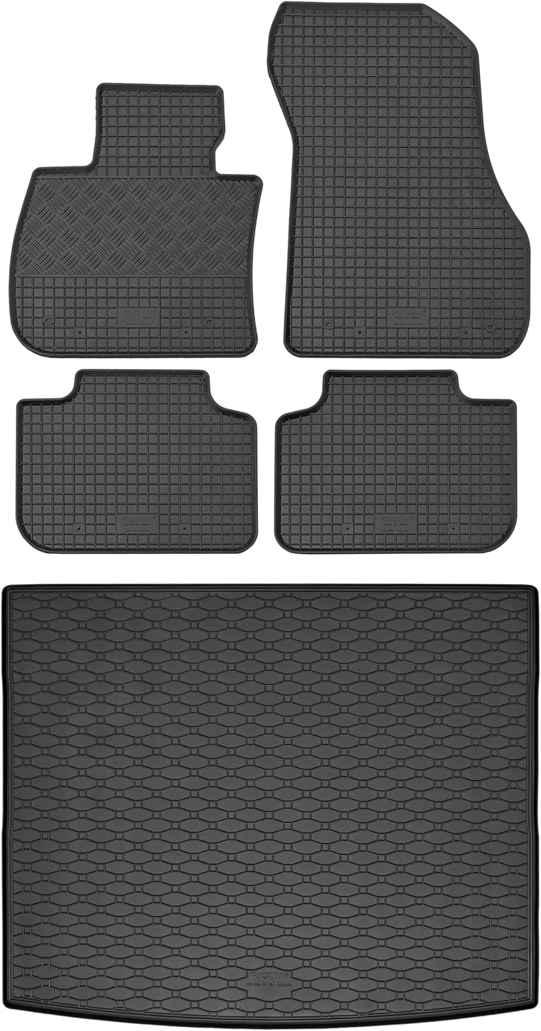 Passgenaue Kofferraumwanne und Gummifussmatten geeignet für BMW X1 F48 ab 2016 + Gurtschoner