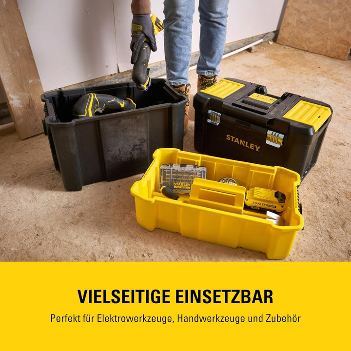 Stanley STST1-80151 Essential Rollende Werkstatt, Belastbarkeit bis zu 20 kg, Metallverschlüsse, Org