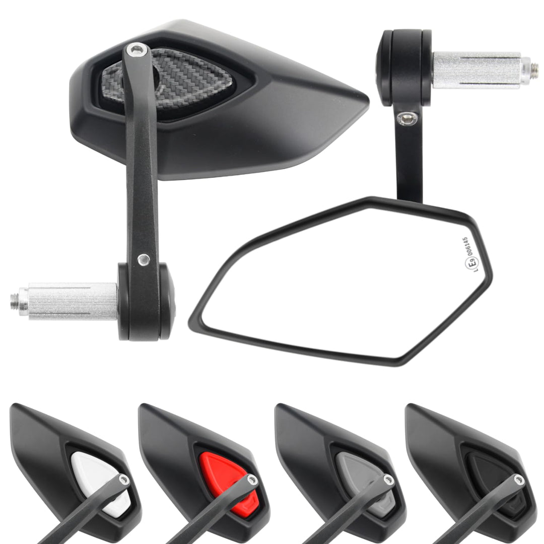 Area1 universal Motorrad Lenkerendenspiegel Rückspiegel Paar e-geprüft kompatibel mit Duke MT07 MT09