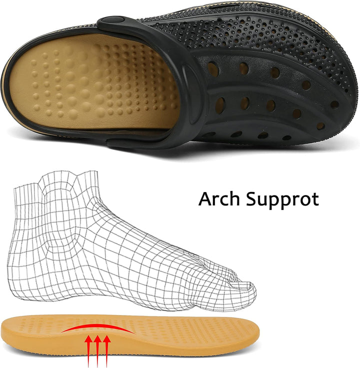 INMINPIN Clogs Herren Pantoletten Sommer Hausschuhe Damen rutschfest Atmungsaktiv Strand Sandalen Ga