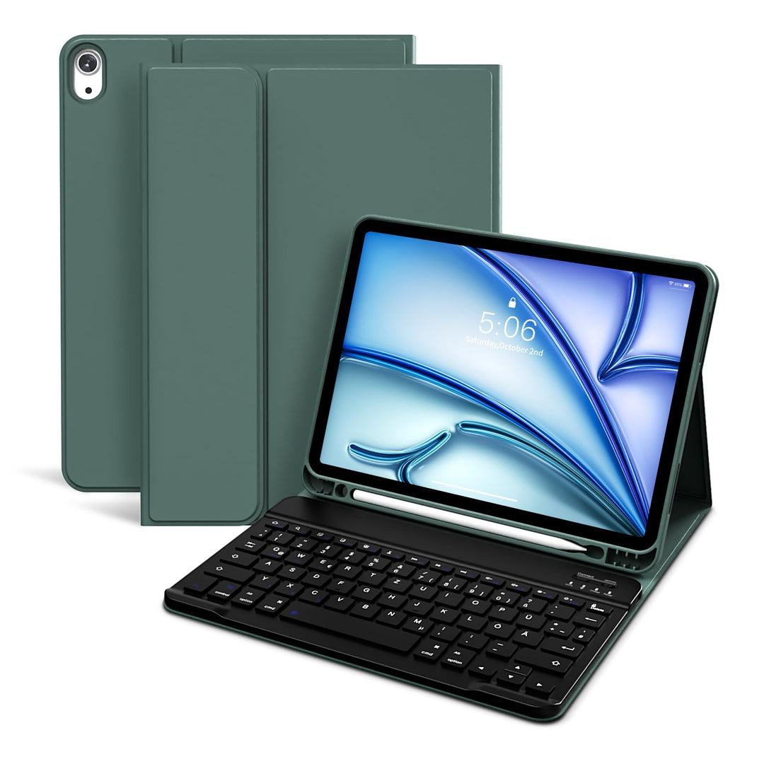 Hülle mit Tastatur für iPad Air 11 Zoll M3/M2, für iPad Air 7./6./5./4. Generation 2025/2024/2022/20