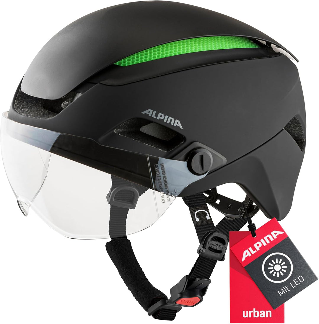 ALPINA ALTONA - Extrem Leichter, Beleuchteter & Belüfteter Fahrradhelm Mit Hochwertigem Visier Für E