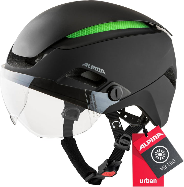 ALPINA ALTONA - Extrem Leichter, Beleuchteter & Belüfteter Fahrradhelm Mit Hochwertigem Visier Für E