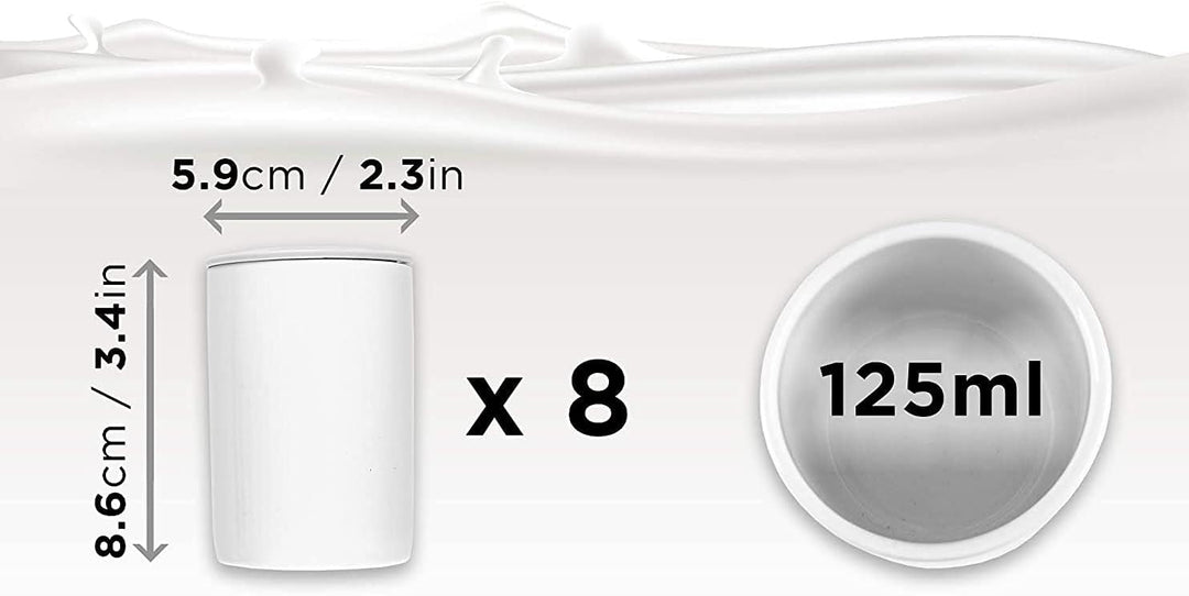 Duronic P8YM2 Joghurtbecher | Ersatzbecher für Duronic Joghurtbereiter | Fassungsvermögen 125 ml | 8