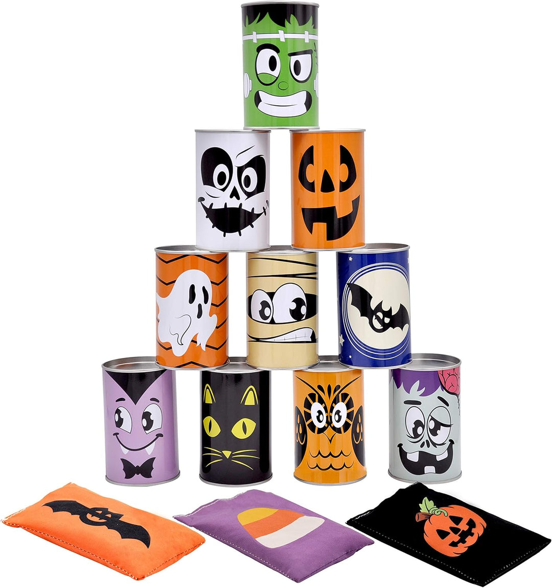 JOYIN Halloween Karneval Dosenwerfen Spiele für Kinder und Erwachsene mit Wurfsäckchen, Süsses oder