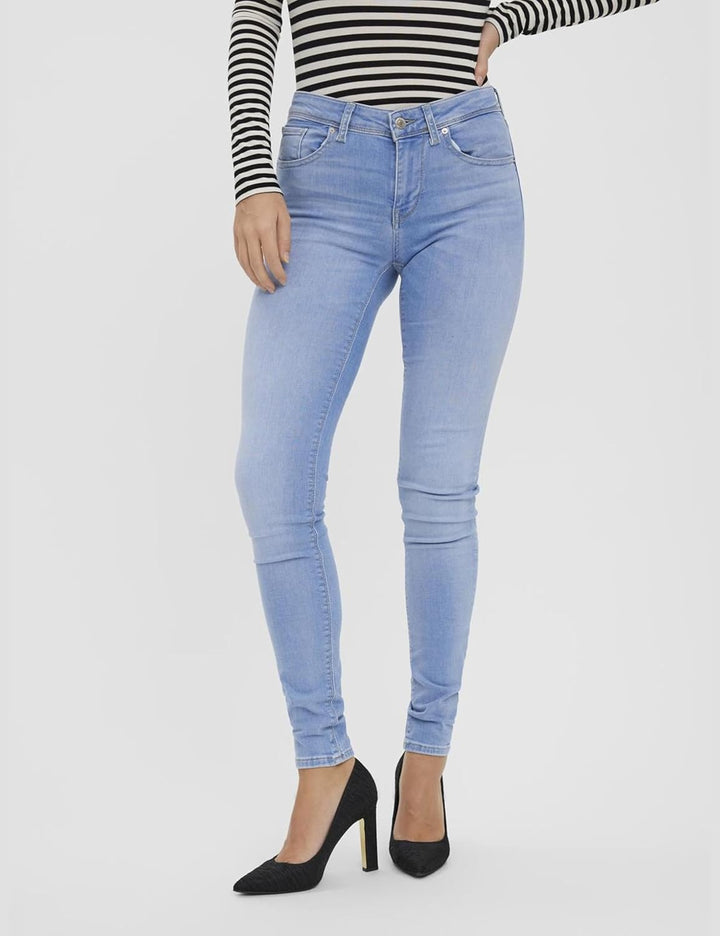 VERO MODA Womens Light Blue Denim Jeans Stretch