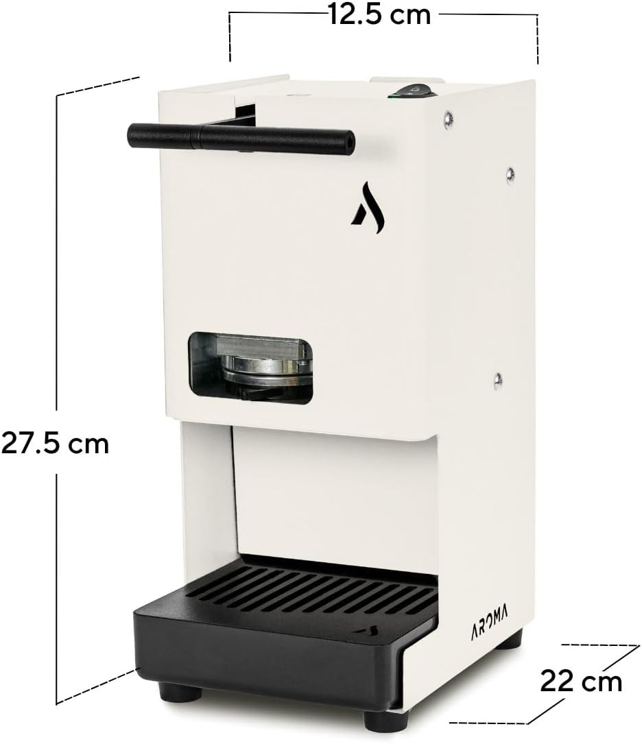 Aroma E.GO Kaffeepadmaschine für ESE-Pads 44 mm (weiss), Weiss
