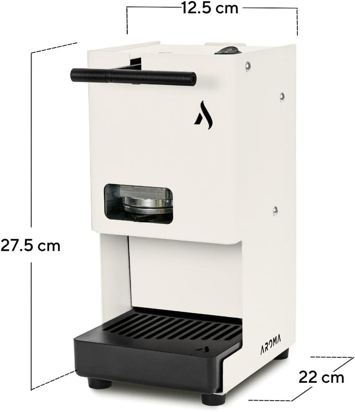 Aroma E.GO Kaffeepadmaschine für ESE-Pads 44 mm (weiss), Weiss
