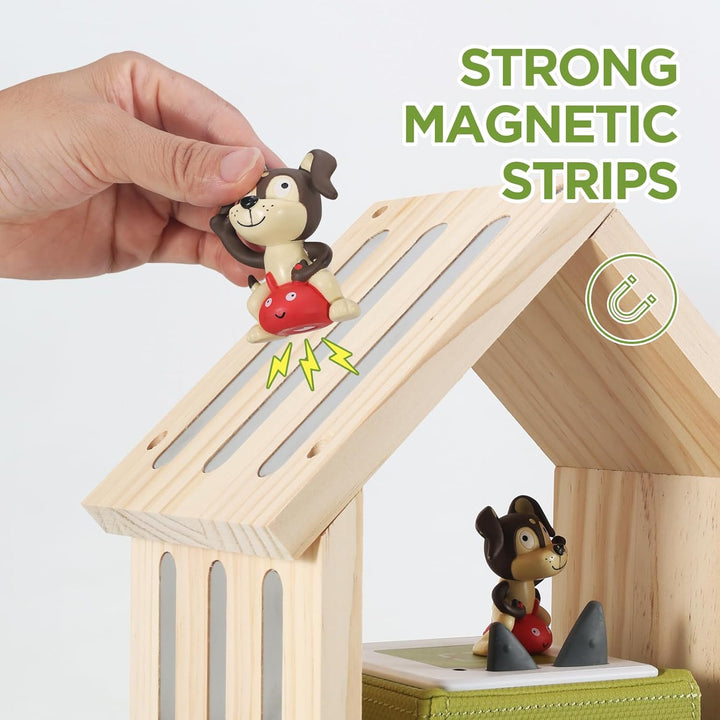 Givilio SpinLodge Holztonie-Regal für Toniebox 1 & 2, magnetische Wandhalterung mit 360° drehbarer B