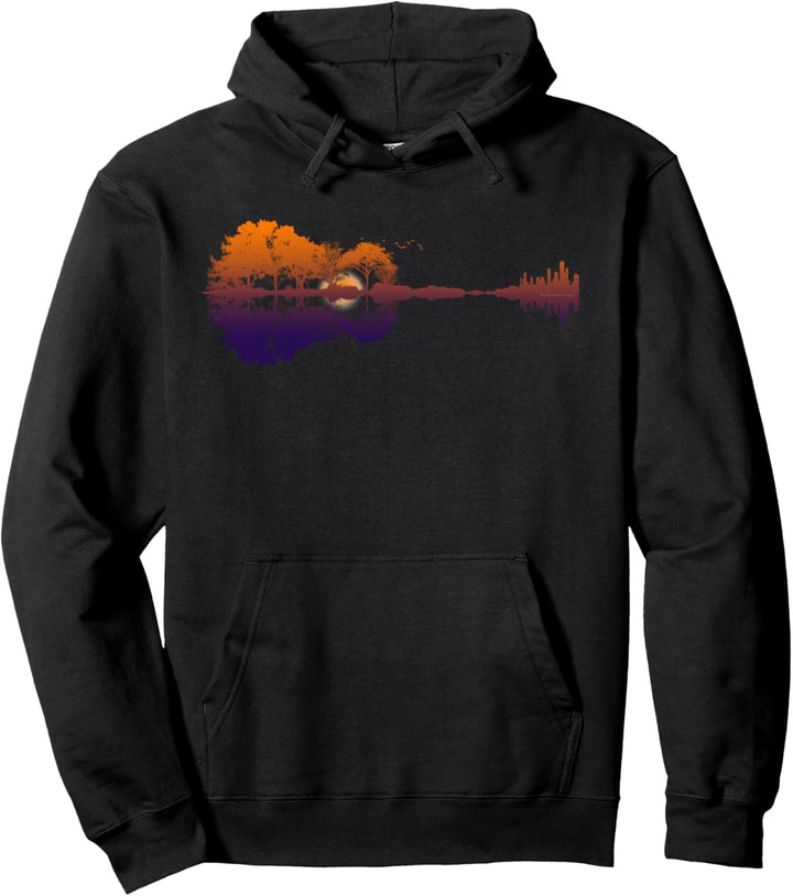 Guitar Lake Reflections Musik- und Guitar Pullover Hoodie