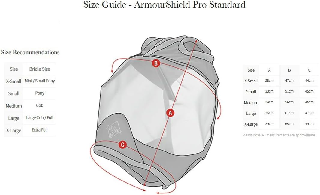 LeMieux Armour Shield Pro Fly Mask Standard Fliegenmaske X-Small grau, X-Small grau