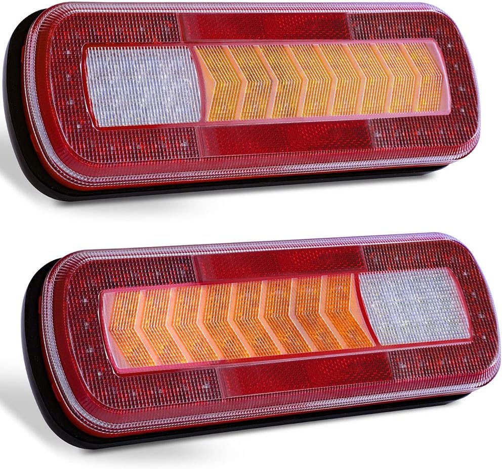 D-TECH 2 Stk. 9-30V E-Mark Zulassung LED Anhänger Rücklicht Bremslicht Rückfahrnebelscheinwerfer Dyn