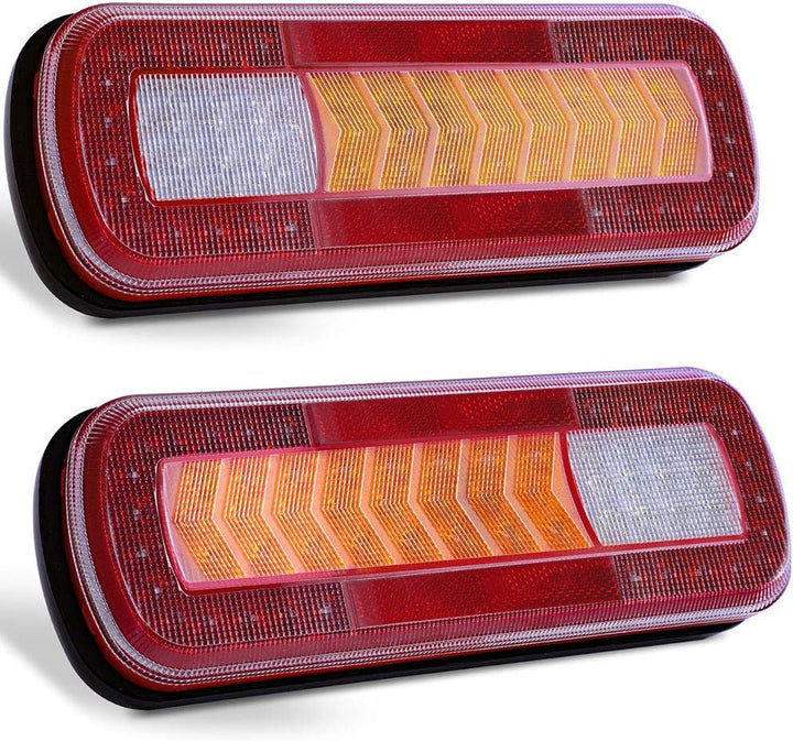 D-TECH 2 Stk. 9-30V E-Mark Zulassung LED Anhänger Rücklicht Bremslicht Rückfahrnebelscheinwerfer Dyn