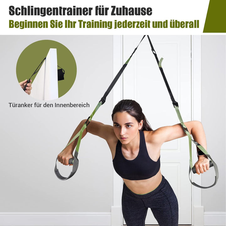 Schlingentrainer, Sling trainer mit Türanker für ein Ganzkörpertraining | Schlingentrainer für verst
