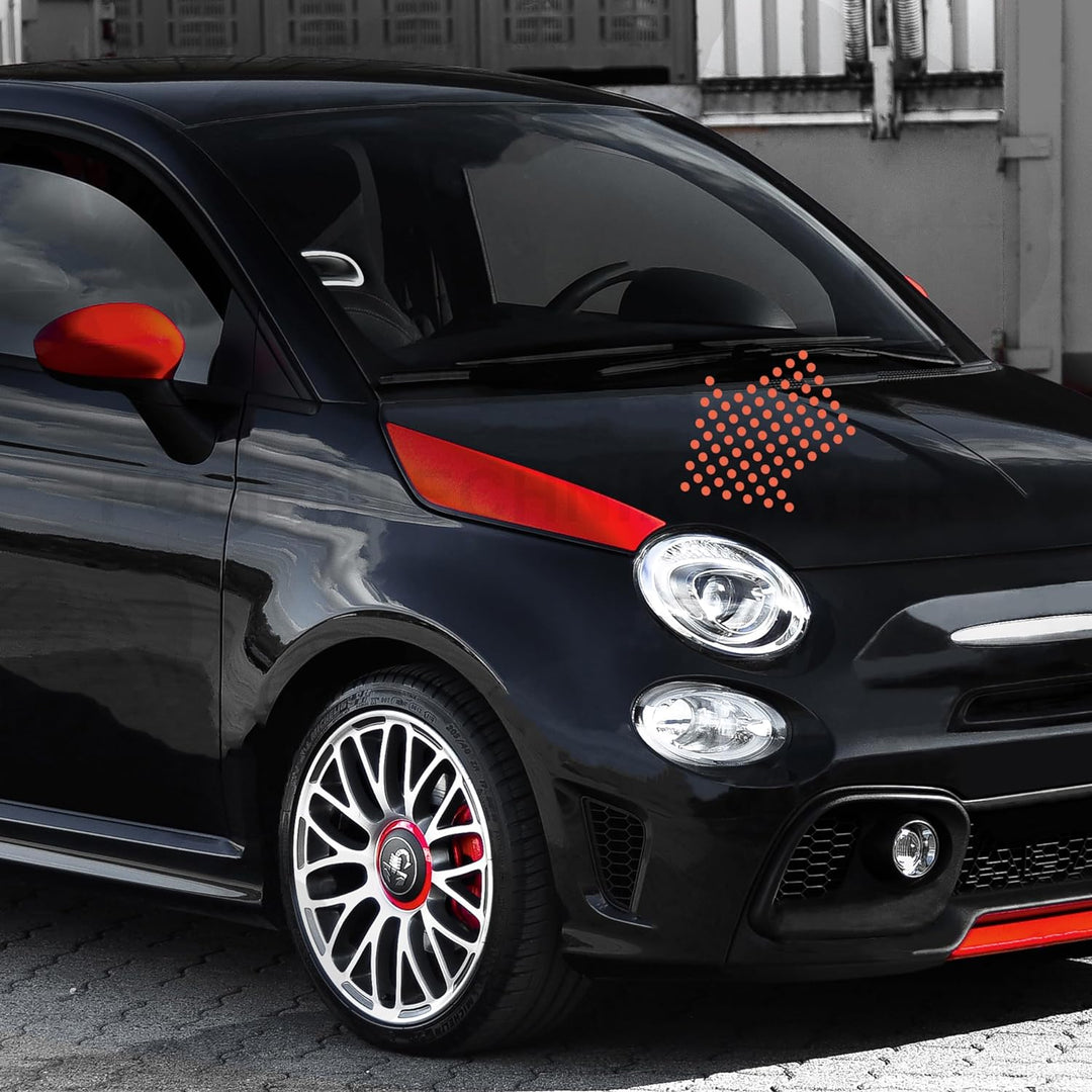 Folientechnik Bayer 1069 Motorhaubenstreifen kompatibel mit Fiat Abarth 500 595 695 ab Bj. 2007 (Sch
