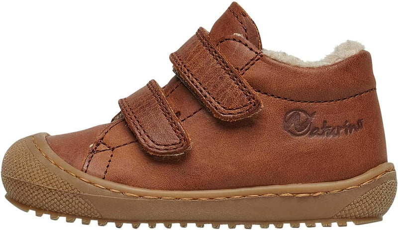 NATURINO Lauflernschuhe mit Wollfutter, Cognac
