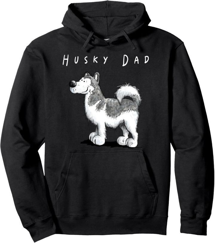 Happy Husky Dad I Herrchen Hunde Papa Geschenk Pullover Hoodie
