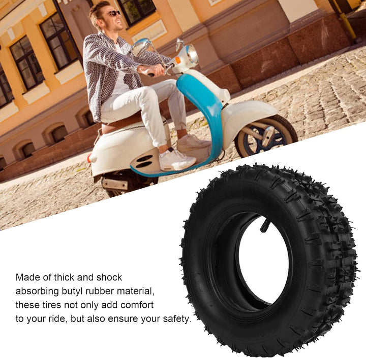 Dilwe Offroad-Reifen, 13 X 5.00-6 Gummi-Innen- und Au?enreifen mit Geradem VentilschaftElectric Bicy