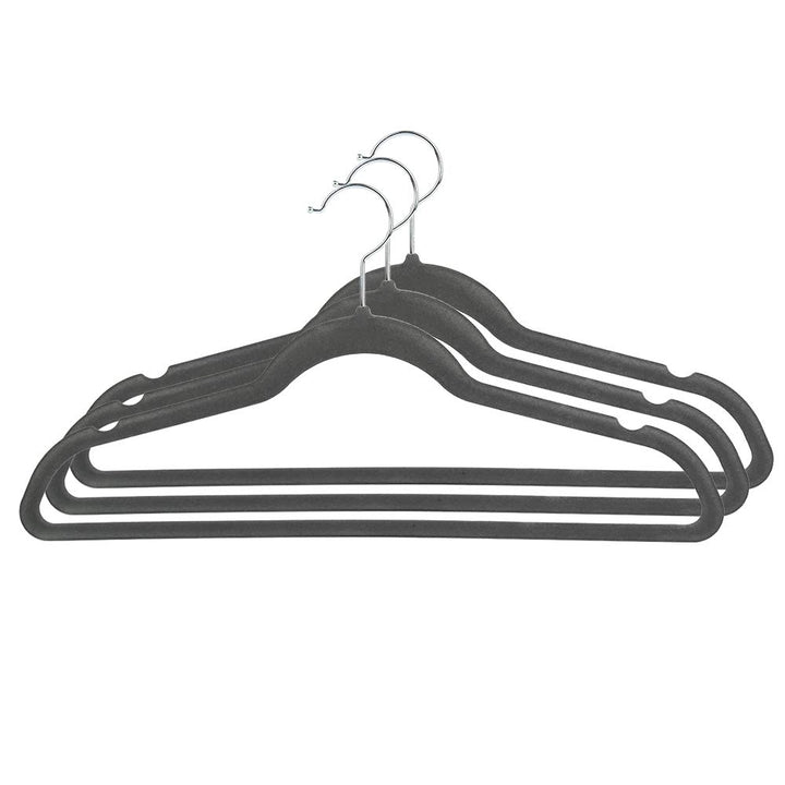 homewell 50 x Premium rutschfeste Kleiderbügel aus Samt mit Drehbaren Verzinkter Haken, Länge 44 cm,