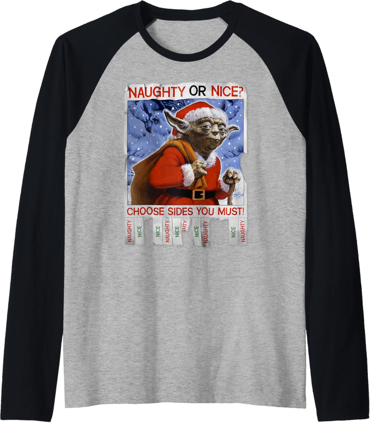 Star Wars Yoda Naughty Or Nice Flyer Weihnachten Raglan
