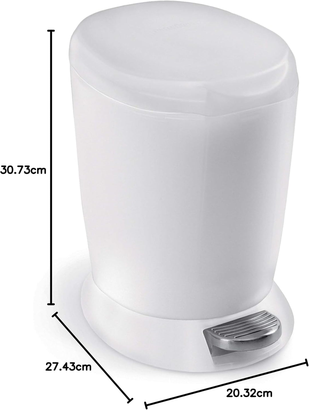 simplehuman CW1318 6 Liter, runder Treteimer, kleiner Mülleimer Bad Badezimmer Büro Schlafzimmer, we