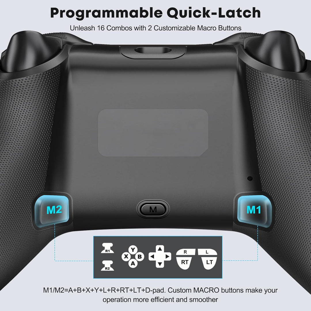 Controller PC, 2.4GHz Wireless PC Controller mit Hall Trigger/Cooles RGB Licht/1000mAh, Gaming Contr
