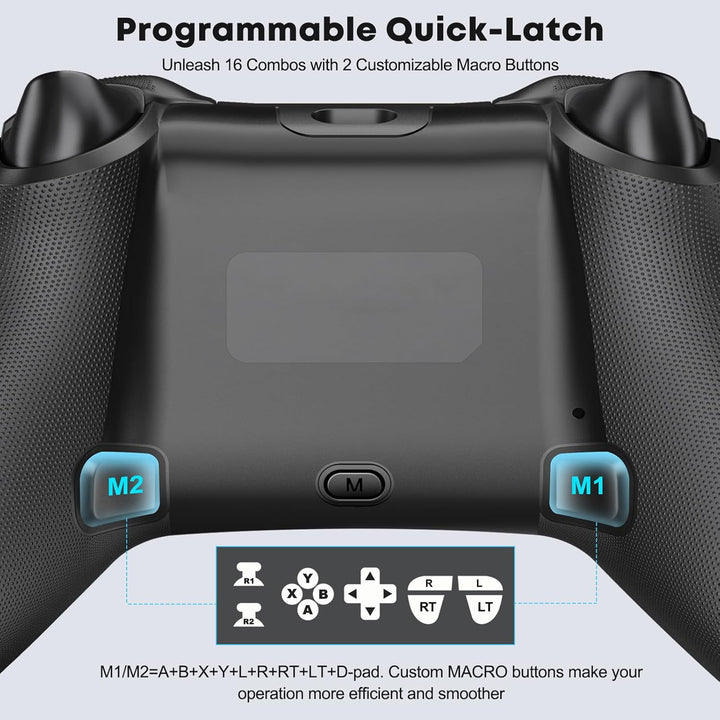 Controller PC, 2.4GHz Wireless PC Controller mit Hall Trigger/Cooles RGB Licht/1000mAh, Gaming Contr