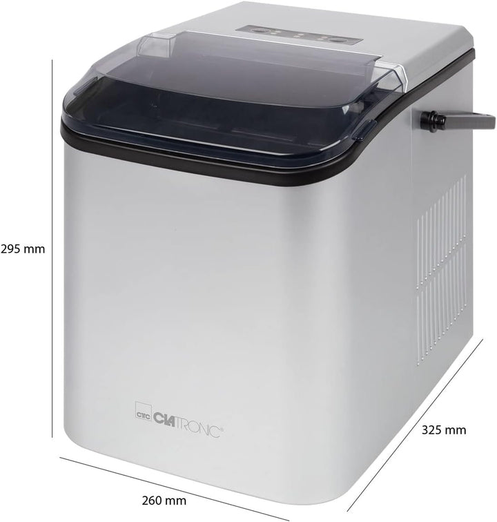 Clatronic Eiswürfelmaschine, Eiswürfel nach 10 Minuten, Selbstreinigend für grosse und kleine Würfel