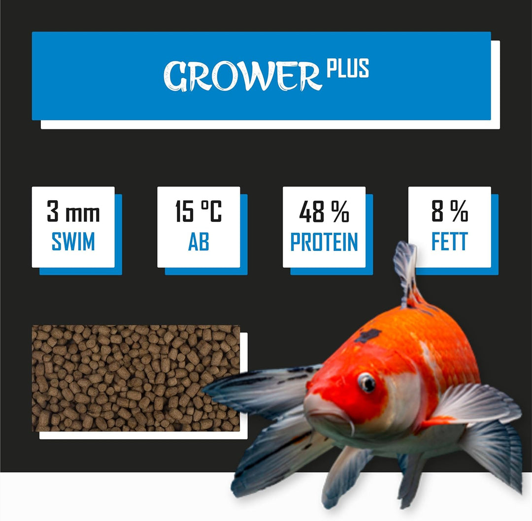 Tanoshi Koifutter - Grower Plus 5 kg 3mm | Schwimmendes Allein-Koifutter für maximales Koi-Wachstum