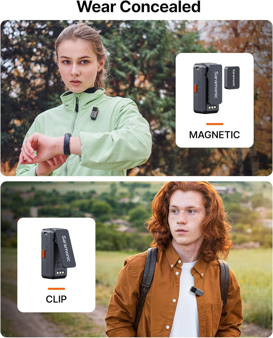 Saramonic Air Wireless Lavalier-Mikrofon mit USB-C – 48kHz/24Bit, 90dB SNR, Mikrofon Handy für iPhon