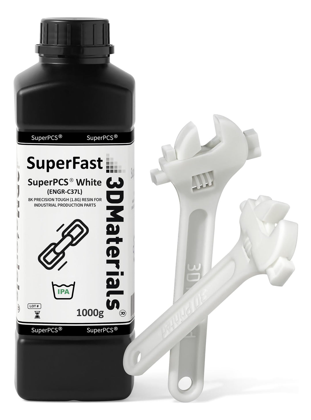 SuperPCS 3D-Drucker Harz, härtestes und schnellstes, 50 µm, 1,8 GPA, Druck in 1,5 Sek., Hergestellt