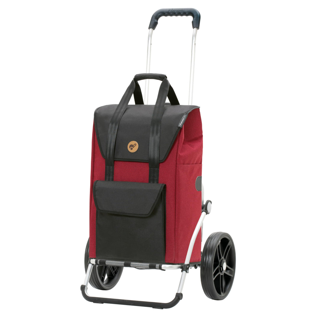 ANDERSEN Einkaufstrolley - Royal Shopper Senta 2.0 rot | mit Flüsterrädern, grosse Räder, 25 cm, aus
