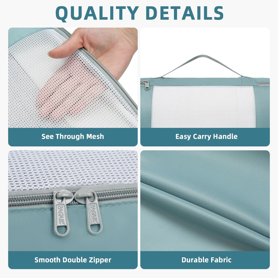 BAGAIL 8er-Set Packwürfel in verschiedenen Grössen Packorganizer für Reisezubehör Handgepäck Koffer