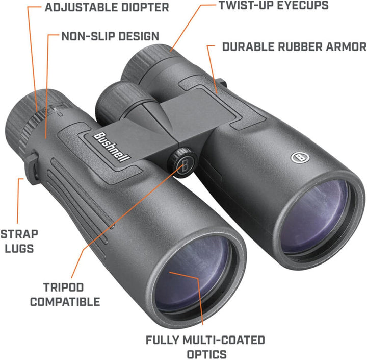 Bushnell - Legend - Fernglas - 12x50 - Dachkantprisma - Schwarz - Voll multivergütet - BB1250W, 12x5