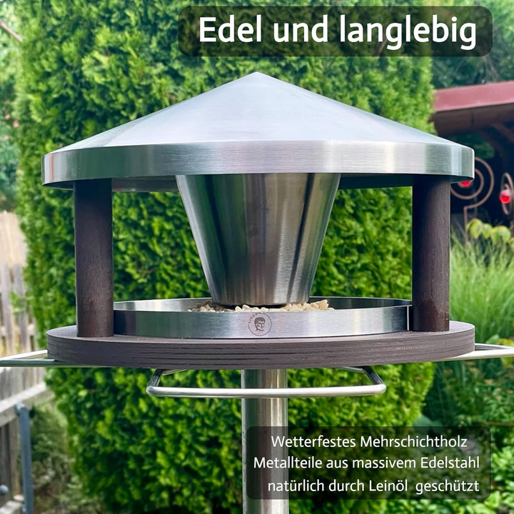 LicusDesign Lech Vogelhaus mit Ständer wetterfest Vogelfutterhaus mit Ständer Vogelhäuschen mit Stän