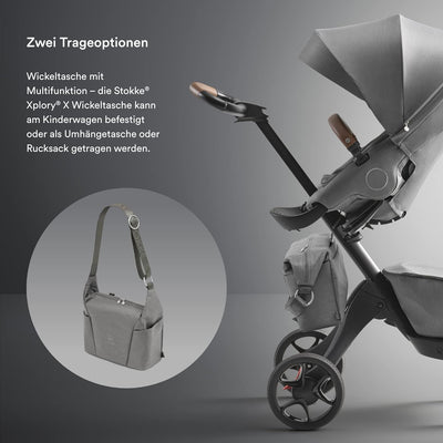 Stokke Xplory X Wickeltasche – Trageoption als Schultertasche oder Rucksack – Inklusive faltbarer Wi