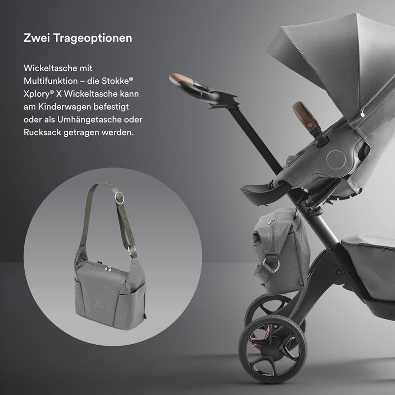 Stokke Xplory X Wickeltasche – Trageoption als Schultertasche oder Rucksack – Inklusive faltbarer Wi
