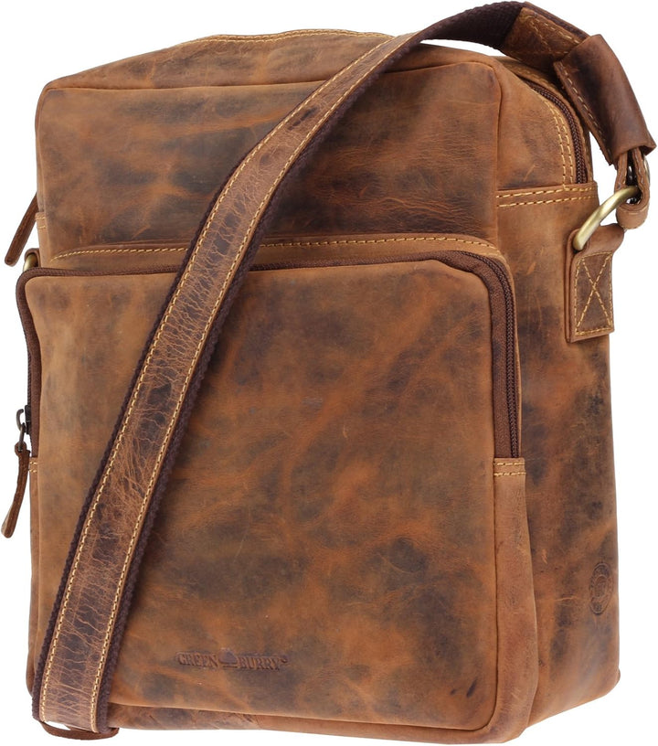 Greenburry Vintage Reporter Umhängetasche Leder 24 cm