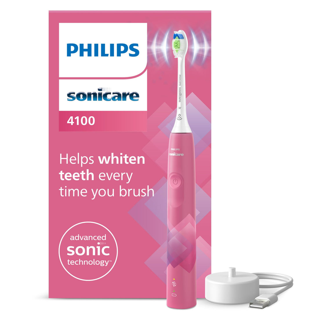 Philips Sonicare 4100 elektrische Zahnbürste mit Schalltechnologie und zwei Modi, Andruckkontrolle u