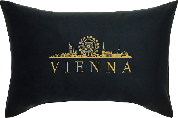 EXPRESS-STICKEREI Vienna Kissen mit Füllung & Motiv Stadt/City Wien Geschenk Souvenir Wohnzimmer Dek