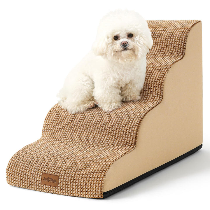 COZY KISS Hundetreppe für Kleine Hunde 50cm, Haustiertreppe für Bett aus Hochdichtem Schwamm, Hunde