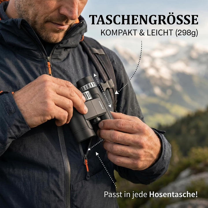 Kompaktes 10x26-Fernglas für Kinder und Erwachsene, Mini-Fernglas für Kinder, leicht, BAK4-Prisma, F