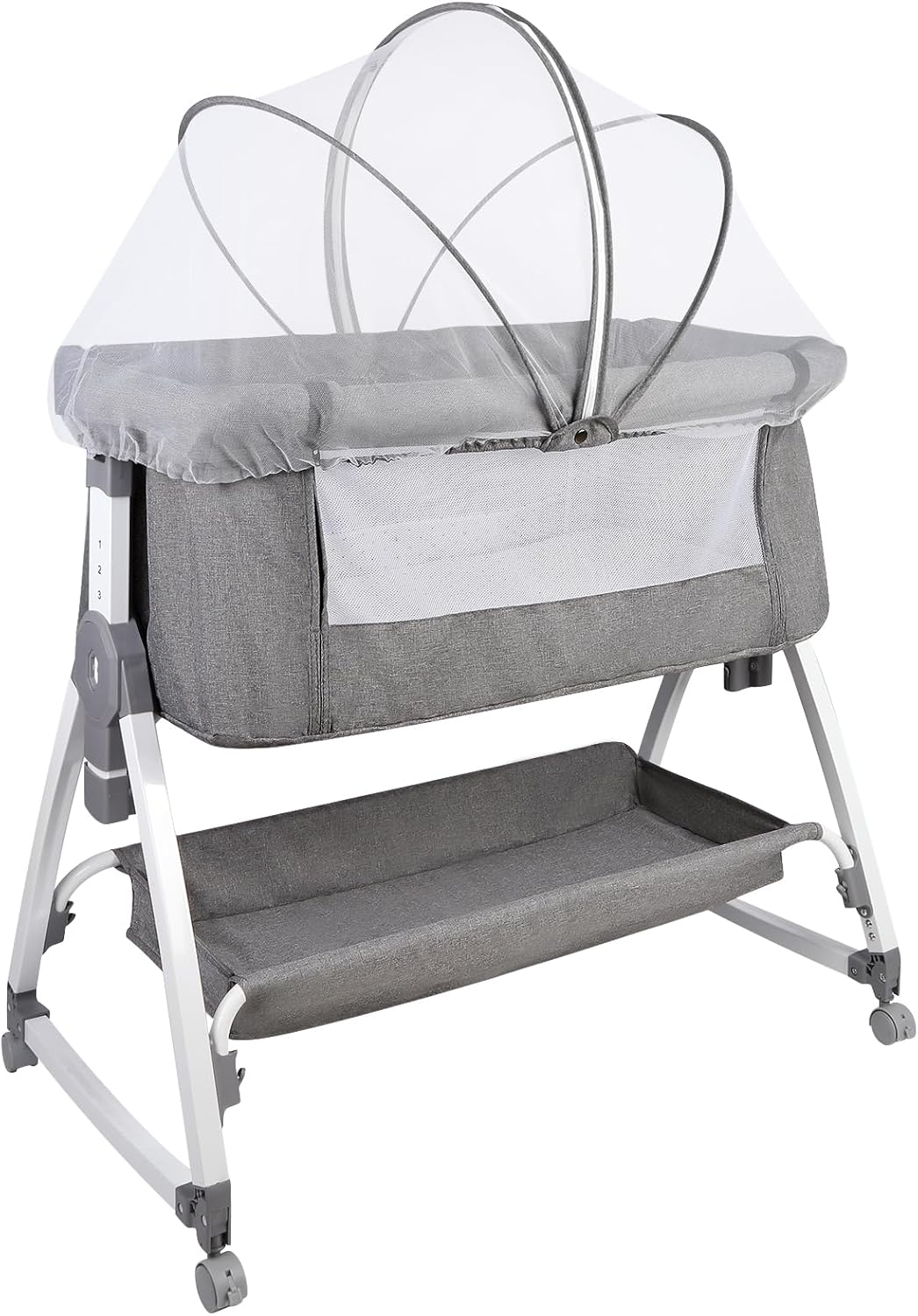 homewell 2 en 1 Lit Cododo Bebe Pliable, Berceau Cododo 0-30 Mois, 6 Réglages de Hauteur, Berceau bé