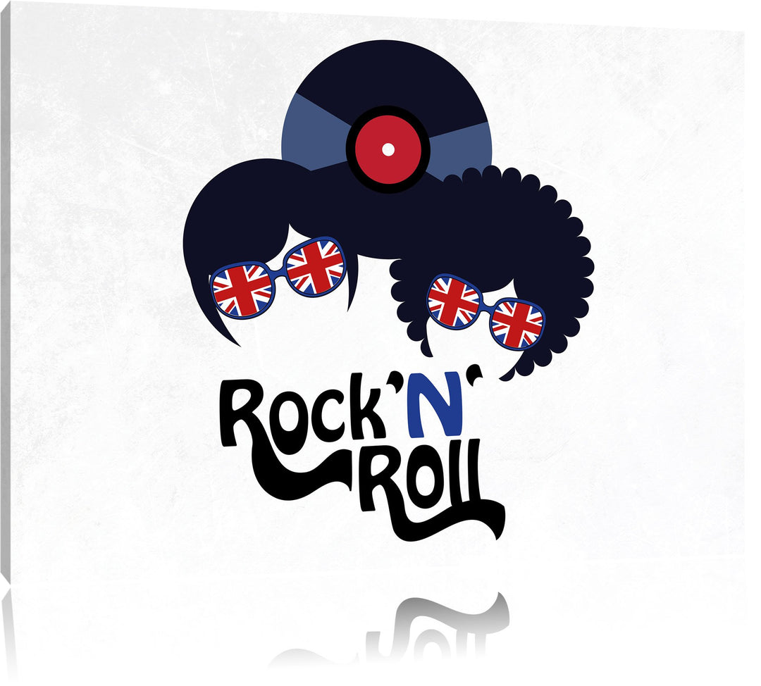 Pixxprint Rock 'n' Roll Schallplatte als Leinwandbild/Grösse: 100x70 cm/Wandbild/Kunstdruck/fertig b
