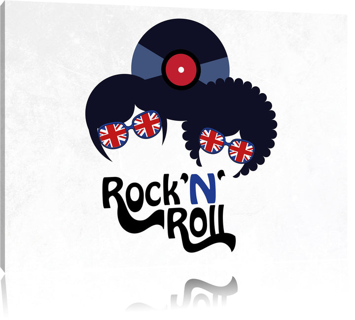 Pixxprint Rock 'n' Roll Schallplatte als Leinwandbild/Grösse: 100x70 cm/Wandbild/Kunstdruck/fertig b
